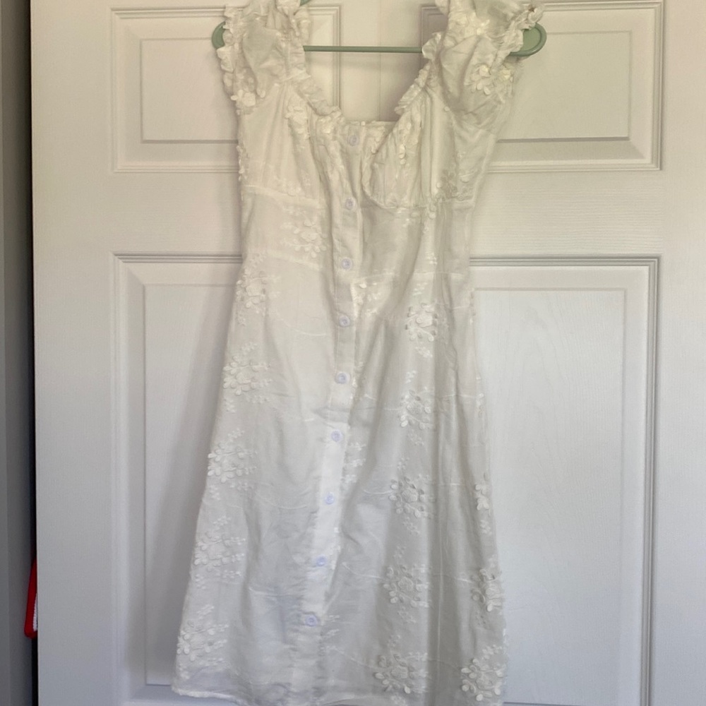 floral print white spring dress